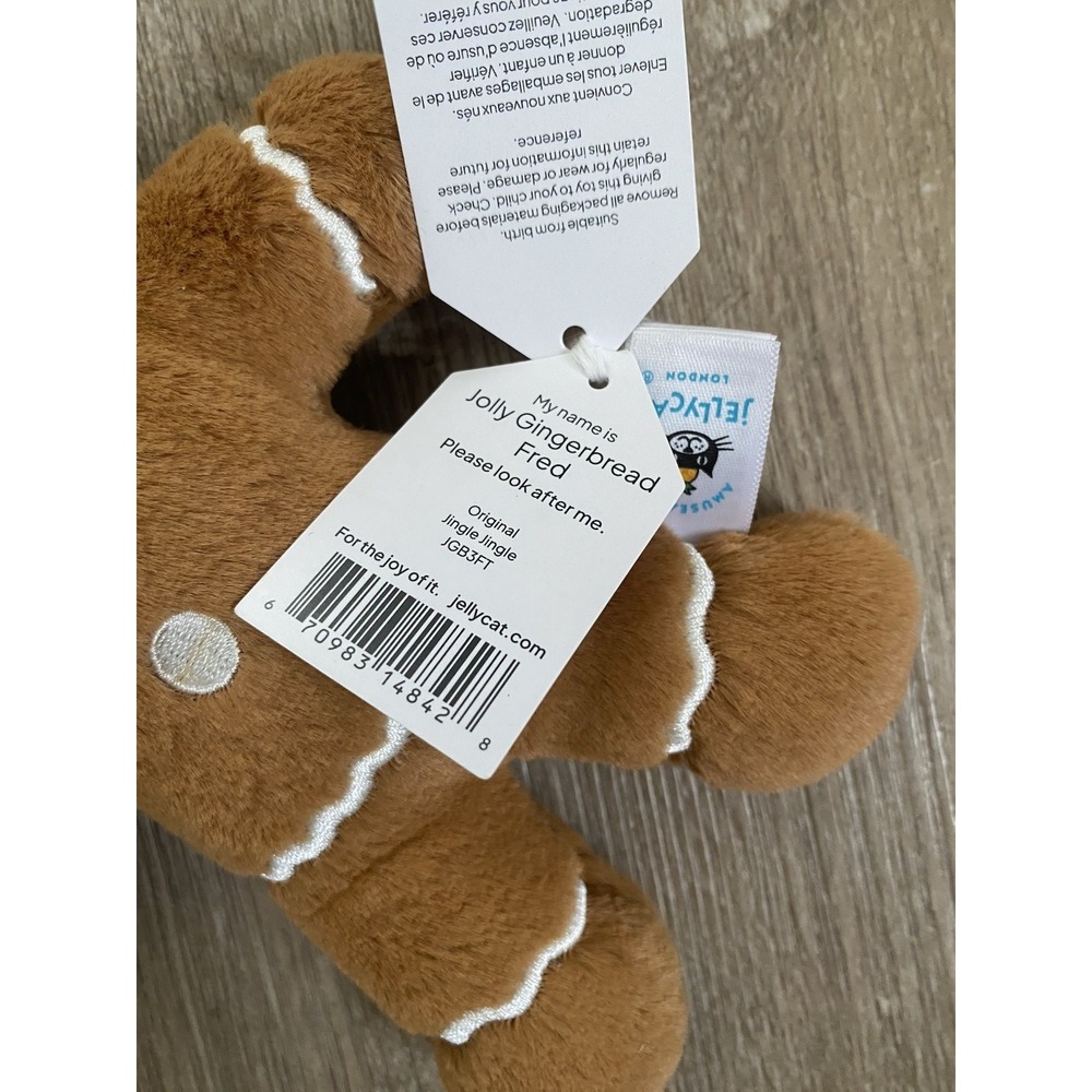 Jellycat GINGERBREAD Star Cookie Christmas Holiday Fred Ruby Lot  AUTHENTIC USA - Picture 6 of 7